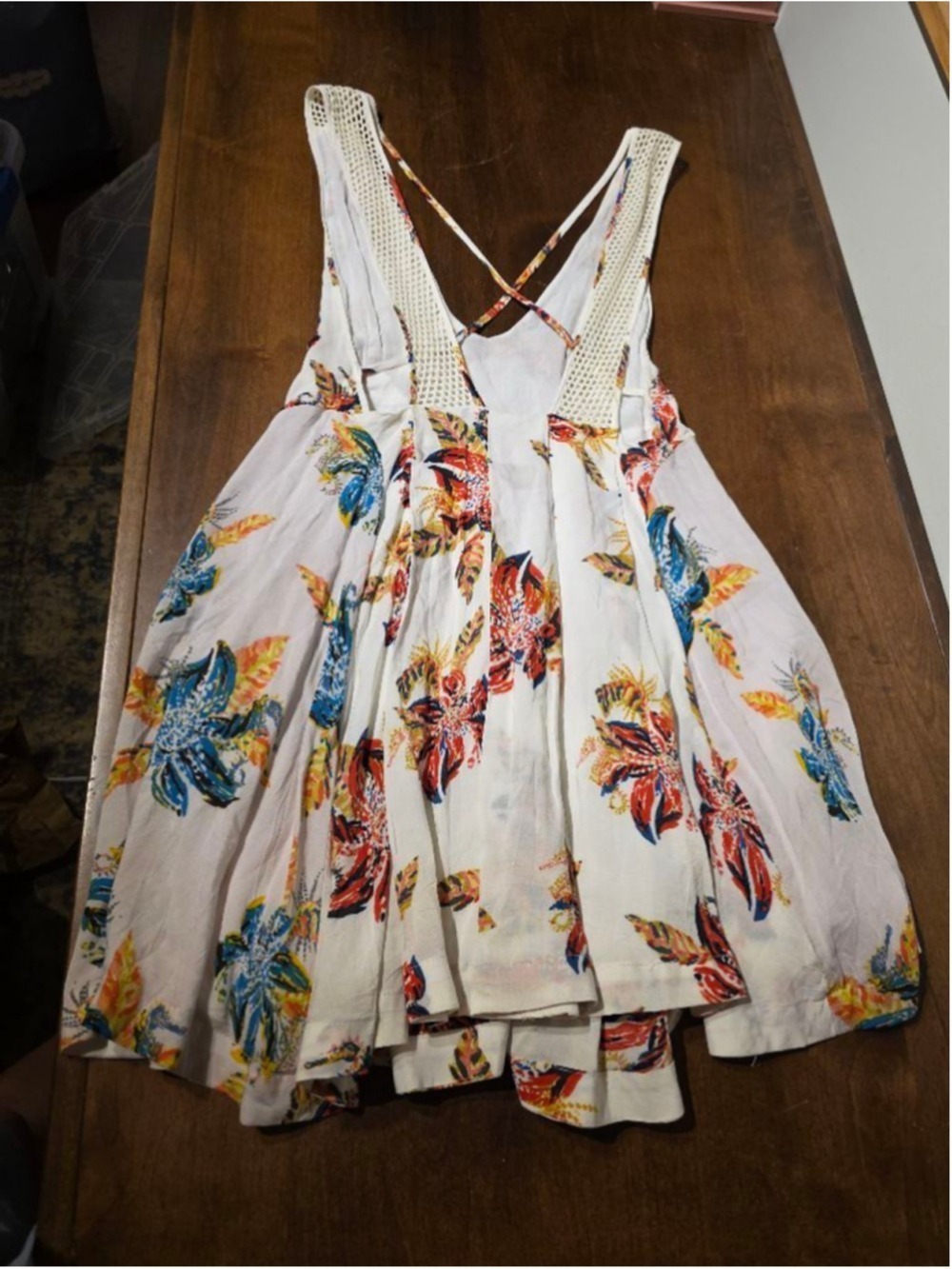 Free People Thought I Was Dreaming Mini Dress XS White Multi-color Floral - Picture 4 of 12